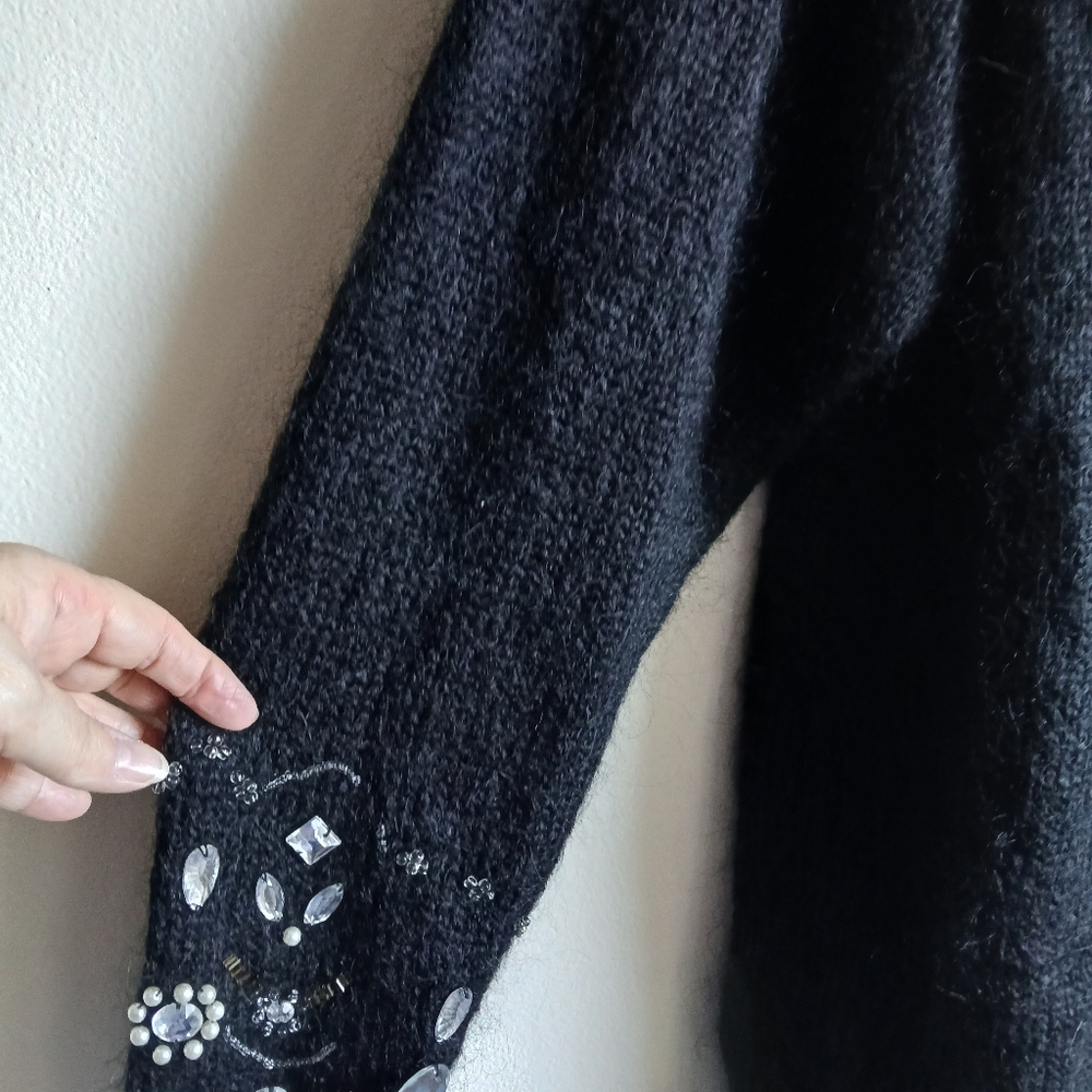 Maggie Lawrence Vtg Mohair Whimisgoth Black Sweater Size Large - Picture 5 of 13